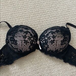 Gorgeous Lace Bra - Black and Pink